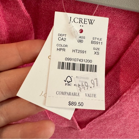 NWT J Crew Cotton Cashmere Petal Pink Polo XS - Picture 3 of 8